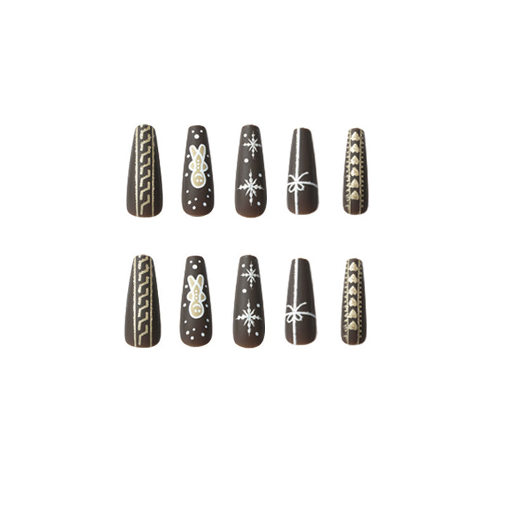 Artificial nail art with festive gingerbread design Bowlift