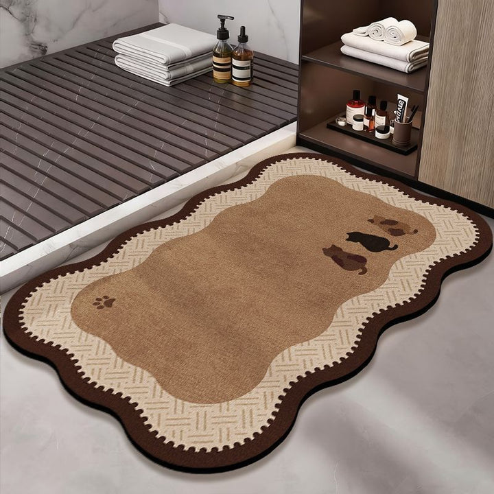 Decorative Pet-Themed Bath Mat Bowlift
