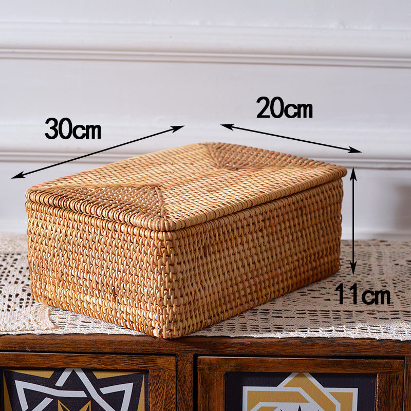 Women rectangular rattan storage basket Bowlift