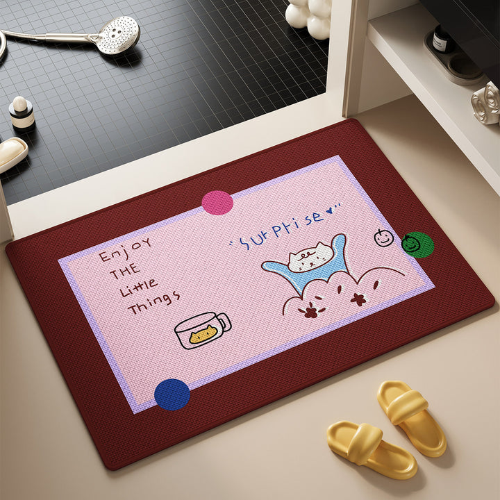 Cute Cat-Themed Bath Rug Bowlift