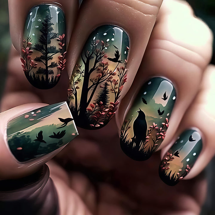 Creative Art Nails with Fascinating Forest and Mushroom Designs Bowlift