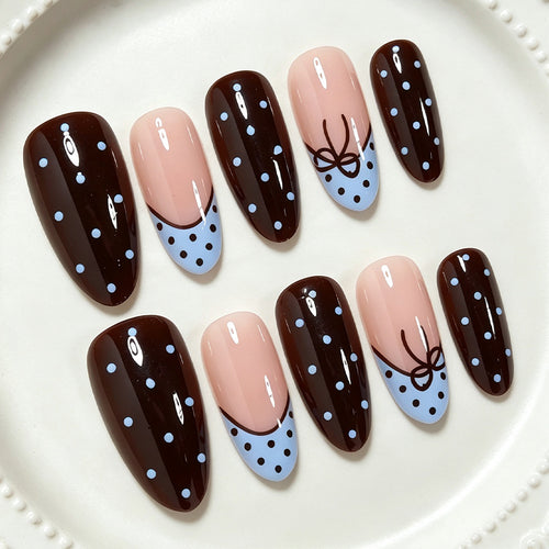 Playful Polka Dot Press-On Nail Set Bowlift
