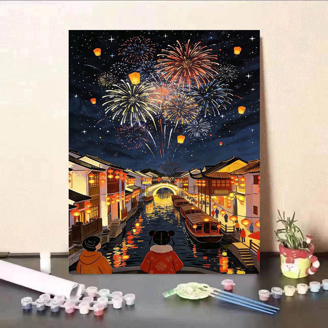 DIY Paint by Numbers Canvas Art Kit Bowlift