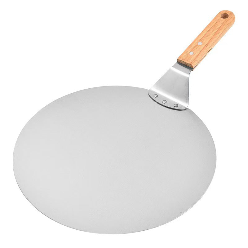 thin stainless steel round pizza peel with wooden handle Bowlift