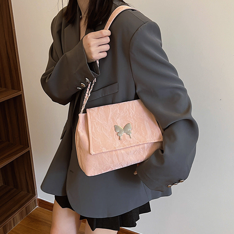 Chic Butterfly Accent Slouchy Handbag Bowlift