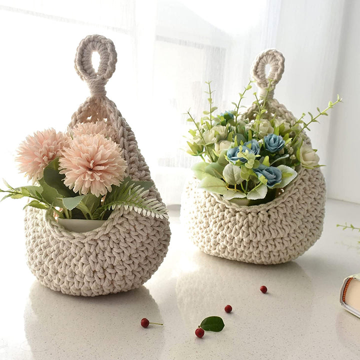 Handcrafted Crochet Hanging Storage Basket