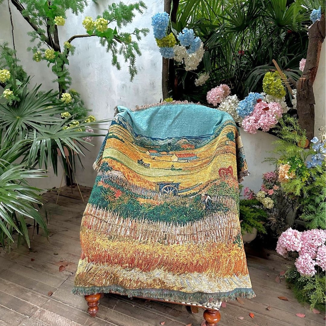 Artistic Landscape Tapestry Throw Blanket