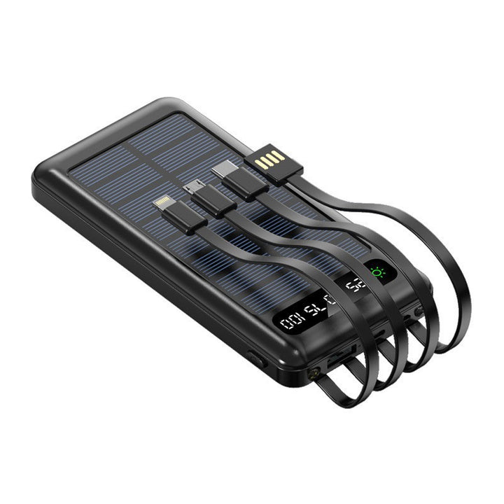 Solar-powered power bank with integrated charging cables Bowlift