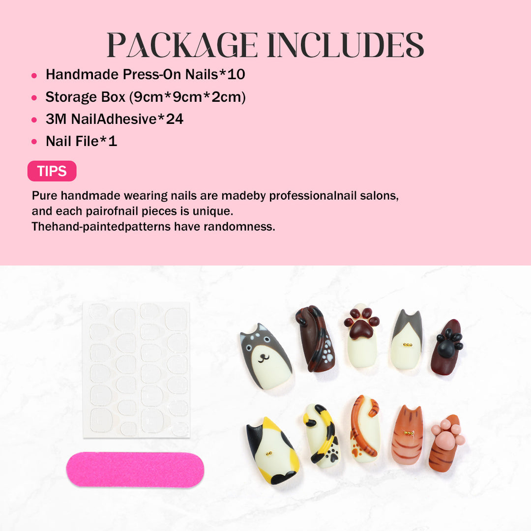 Animal Motif Artificial Nail Set Bowlift