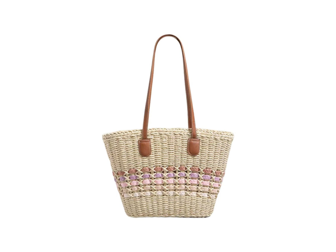 Braided handbag with elegant leather trim Bowlift