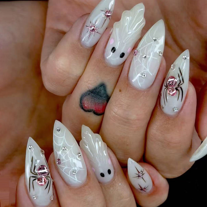 Artistic nail set with stainless steel applications Bowlift