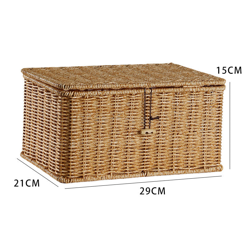 Handcrafted Wicker Storage Chest Bowlift