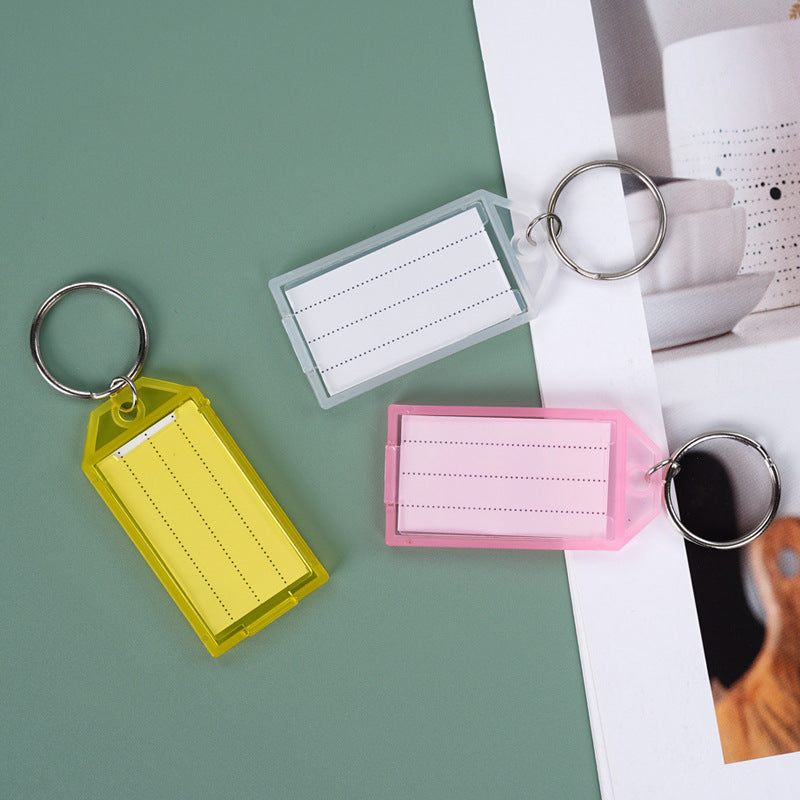 Unisex keychain with reusable label field Bowlift