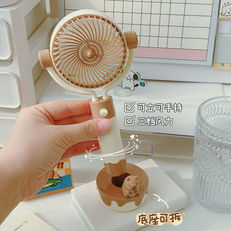 Women's Portable Hand Fan in Charming Animal Design Bowlift