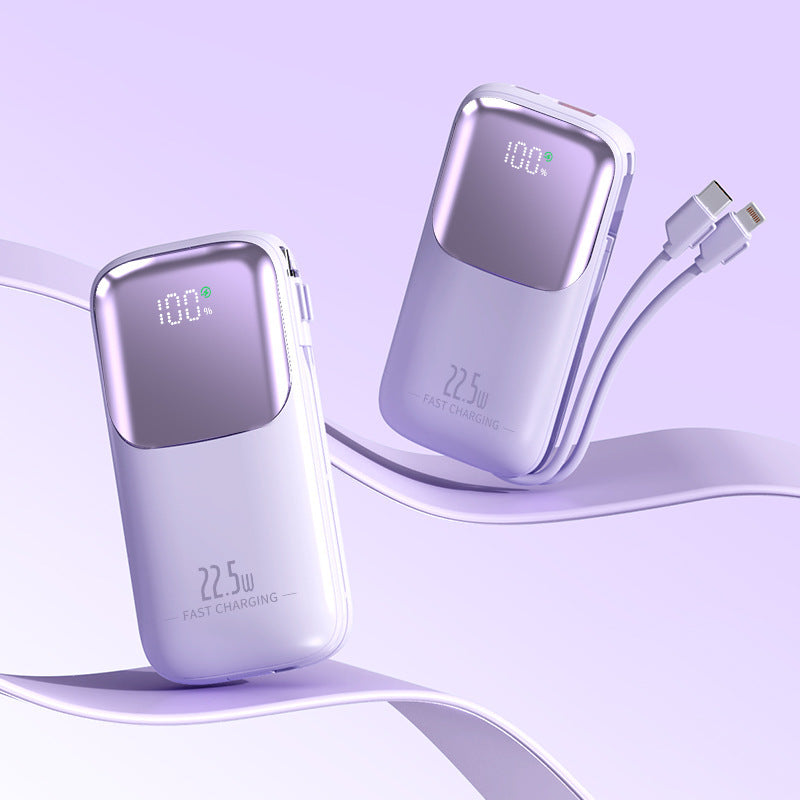 High-performance power bank with intelligent charge indicator and integrated cable Bowlift