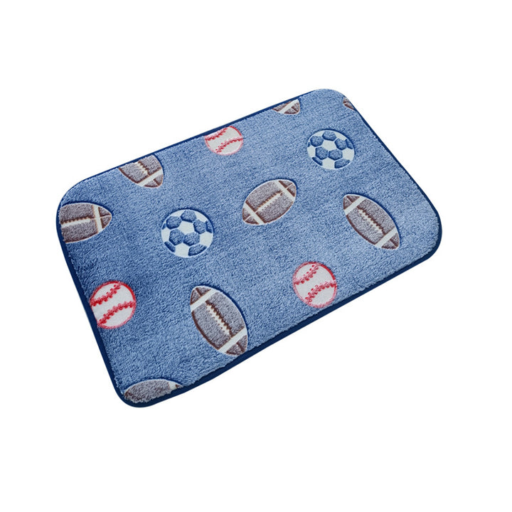 Star-Patterned Plush Bath Mat Bowlift