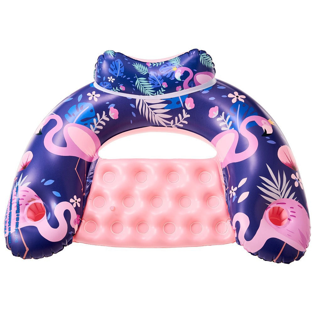 Unisex Inflatable Comfort Pool Lounger with Headrest Bowlift
