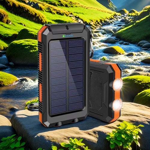 Solar-powered power bank with robust design and integrated fast charging function Bowlift