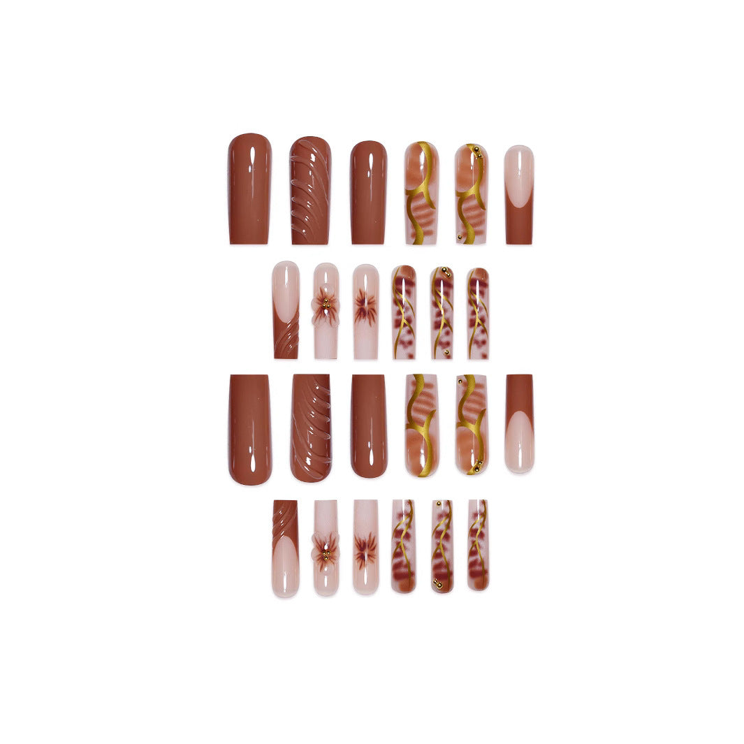 3D Floral Art Acrylic Nail Enhancements Bowlift
