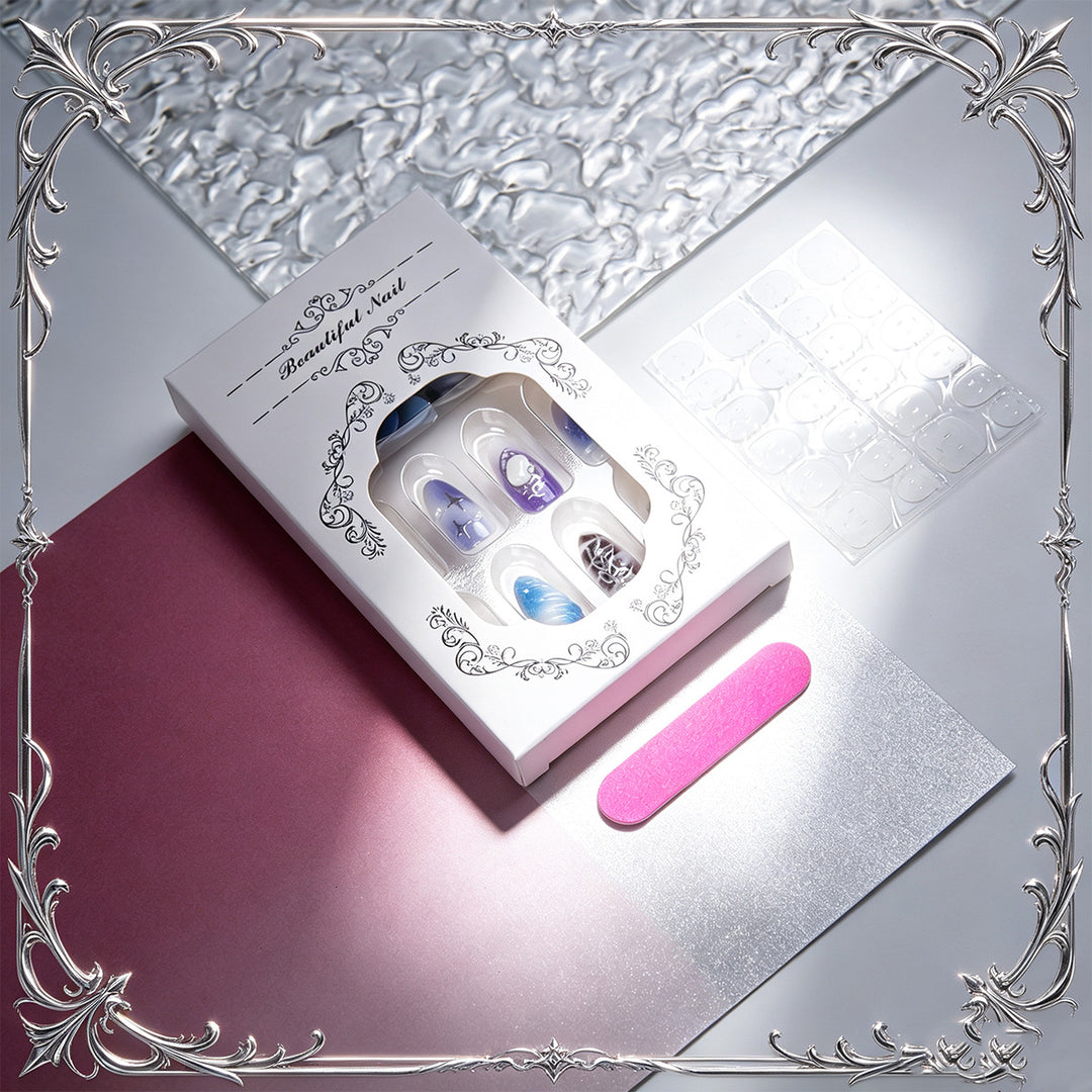 Acrylic Nail Set with Elegant Designs Bowlift