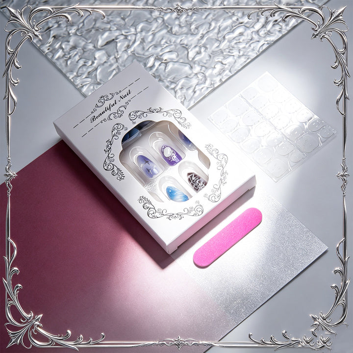 Acrylic Nail Set with Elegant Designs Bowlift