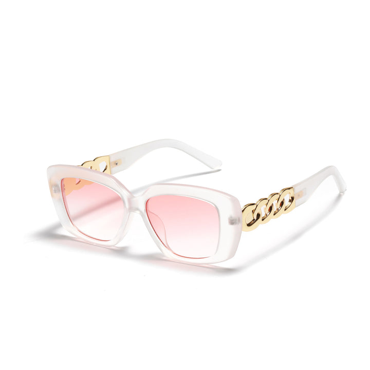 Ladies elegant square sunglasses with gold embellished frame Bowlift