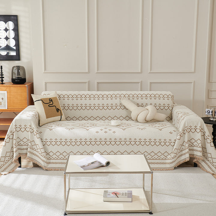Textured Geometric Pattern Sofa Throw Blanket