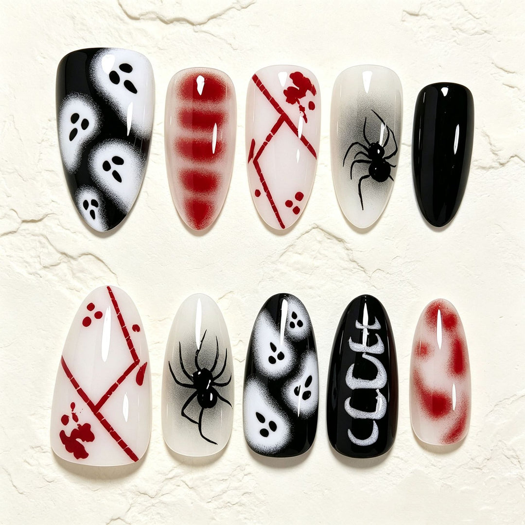 Halloween-Themed Artistic Press-On Nails Bowlift