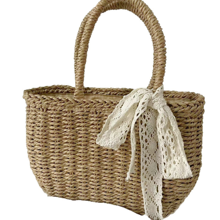 Handwoven basket bag with elegant bow Bowlift