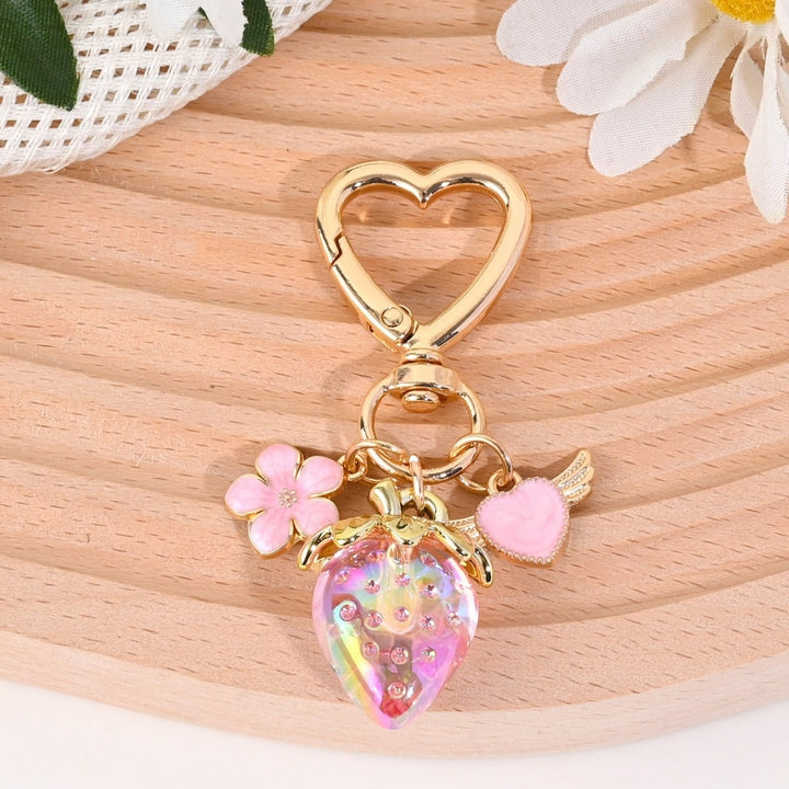 Keychain with Fruity Strawberry Design Bowlift