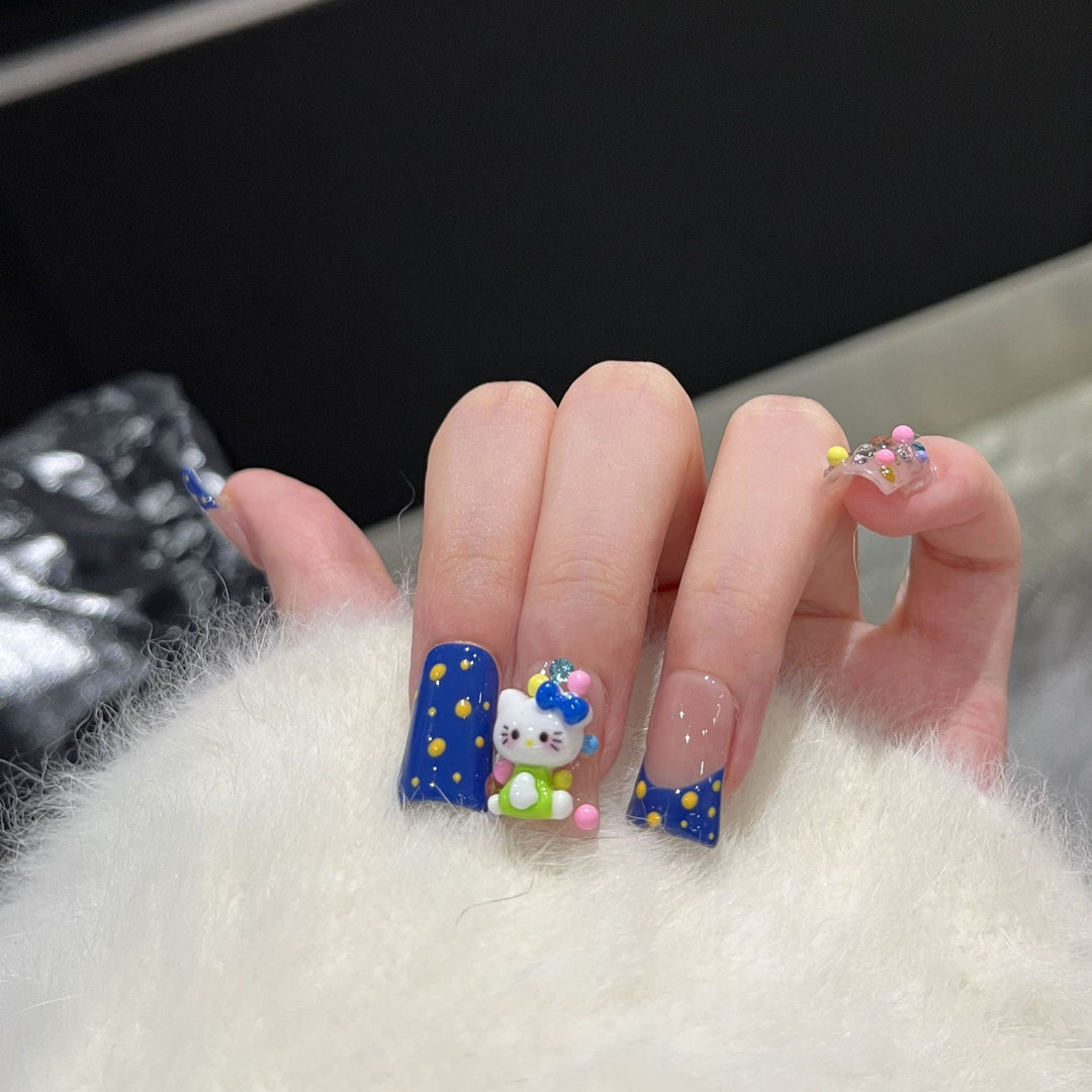Playful Cartoon-Themed Press-On Nail Set Bowlift