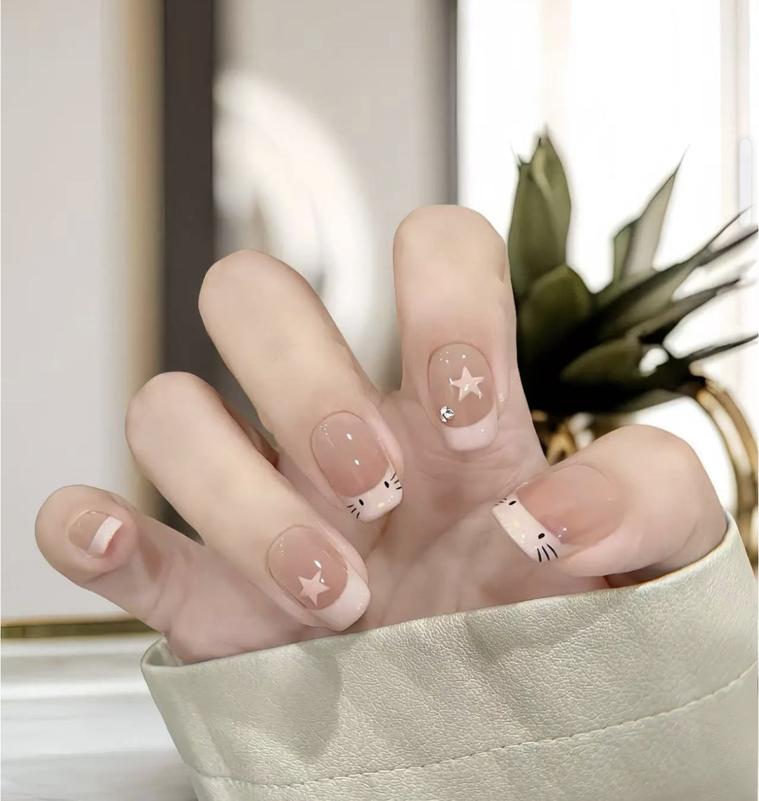 Glossy Square Tip Press-On Nails Bowlift