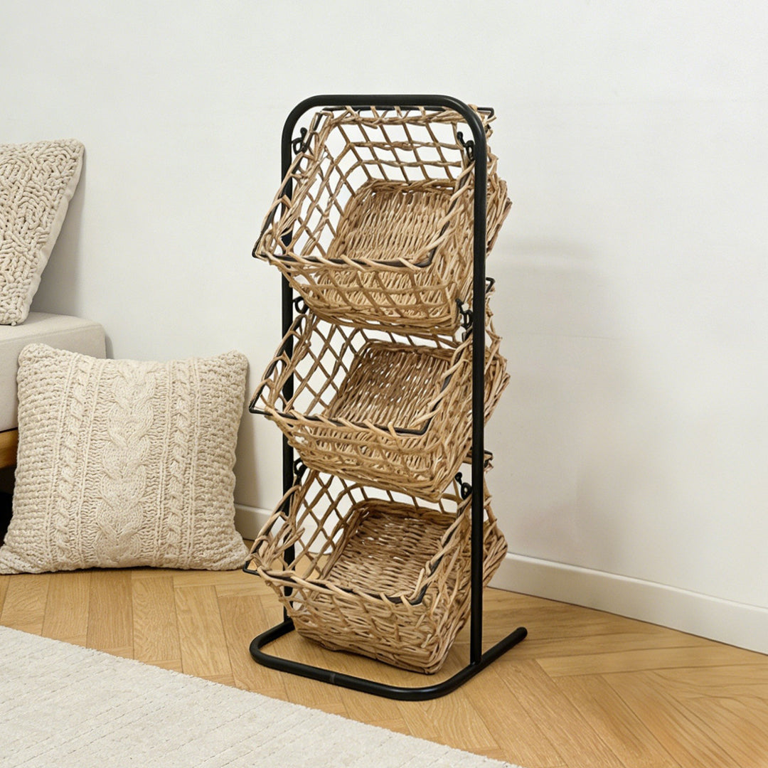 Wall system with three braided baskets Bowlift