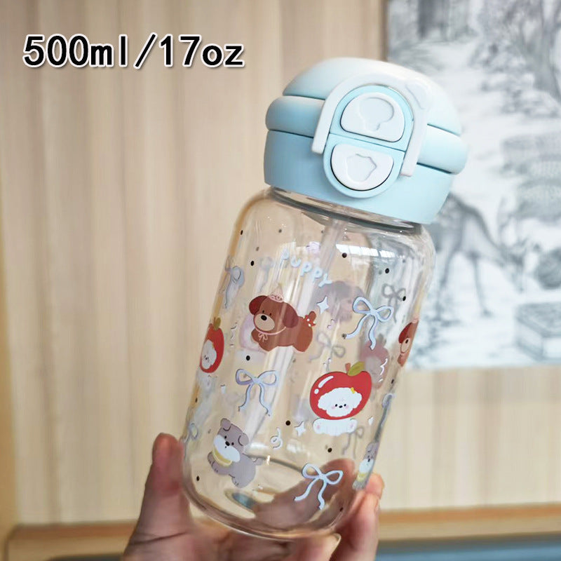 Ladies creative water bottle with integrated silicone carrying loop Bowlift