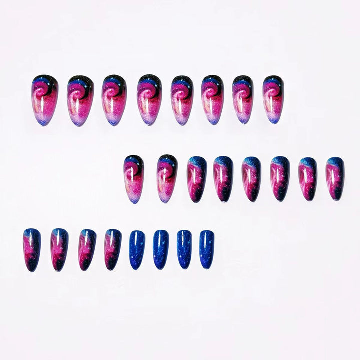 Fantasy Artificial Nails with Galactic Design Bowlift