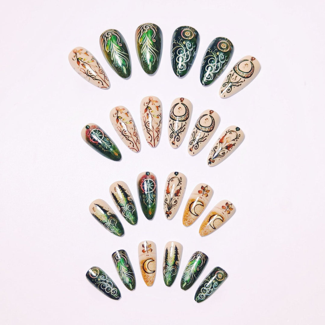 Artistic Celestial-Themed Nail Art Bowlift