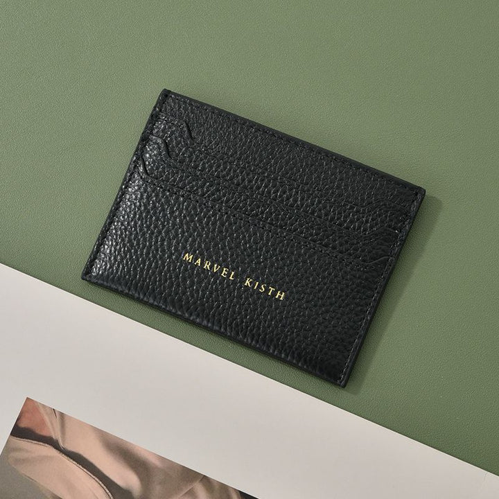 Textured Leather Card Holder Bowlift