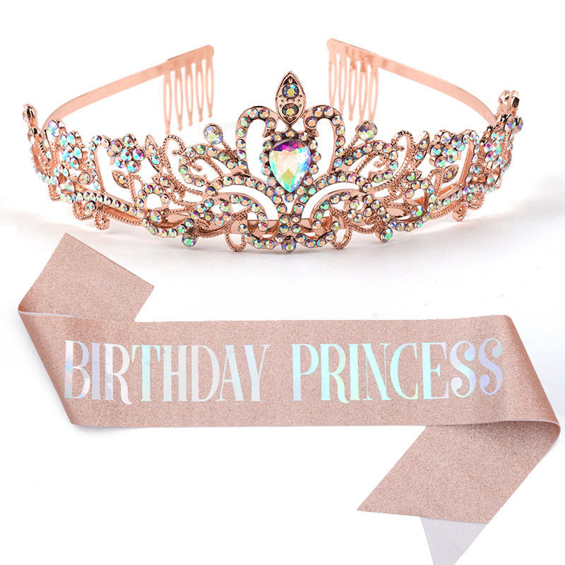 Women's Birthday Sash with Glitter Design Bowlift