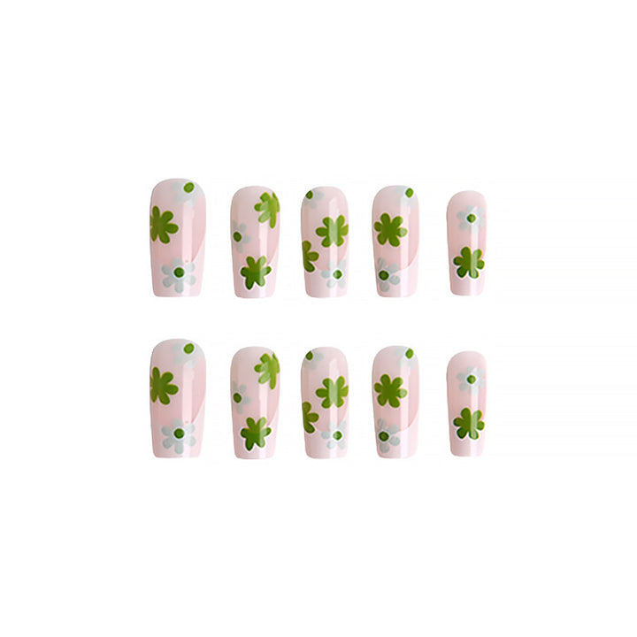 Artful Nail Tips with Floral Pattern Bowlift