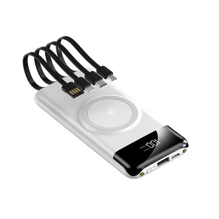 Portable power bank with wireless charging function and multifunction cable Bowlift