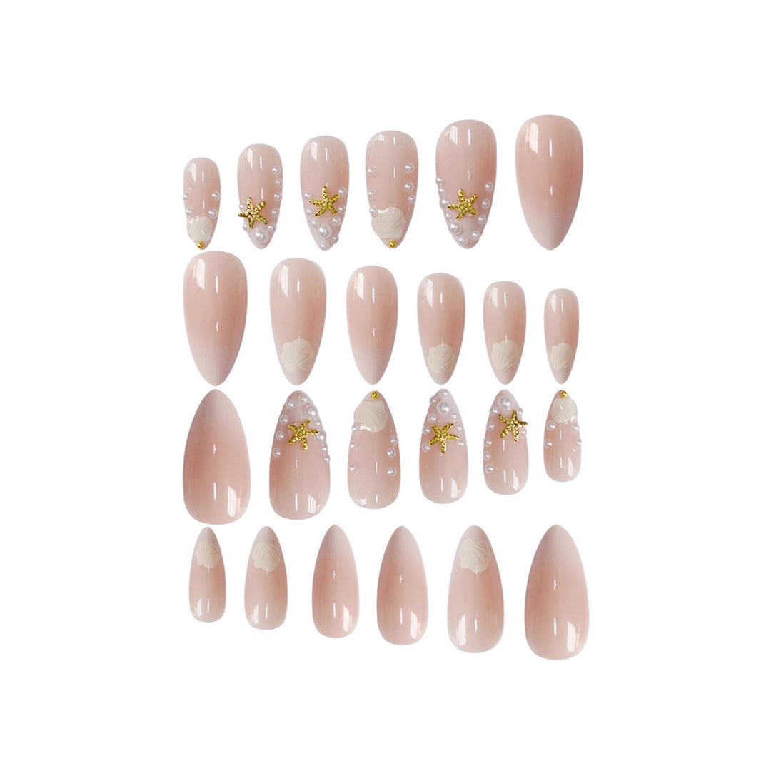 Ornate Seashell and Starfish Nail Art Enhancements Bowlift