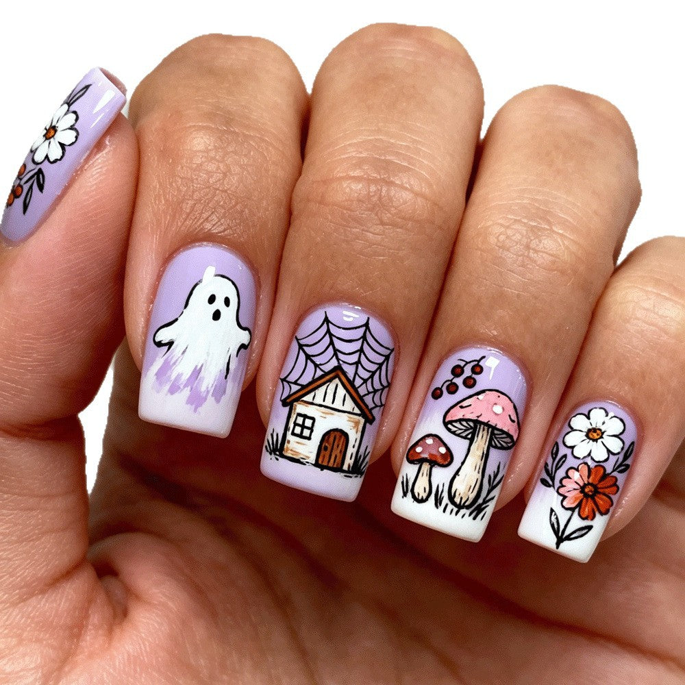 Artificial artificial nails with autumn patterns Bowlift