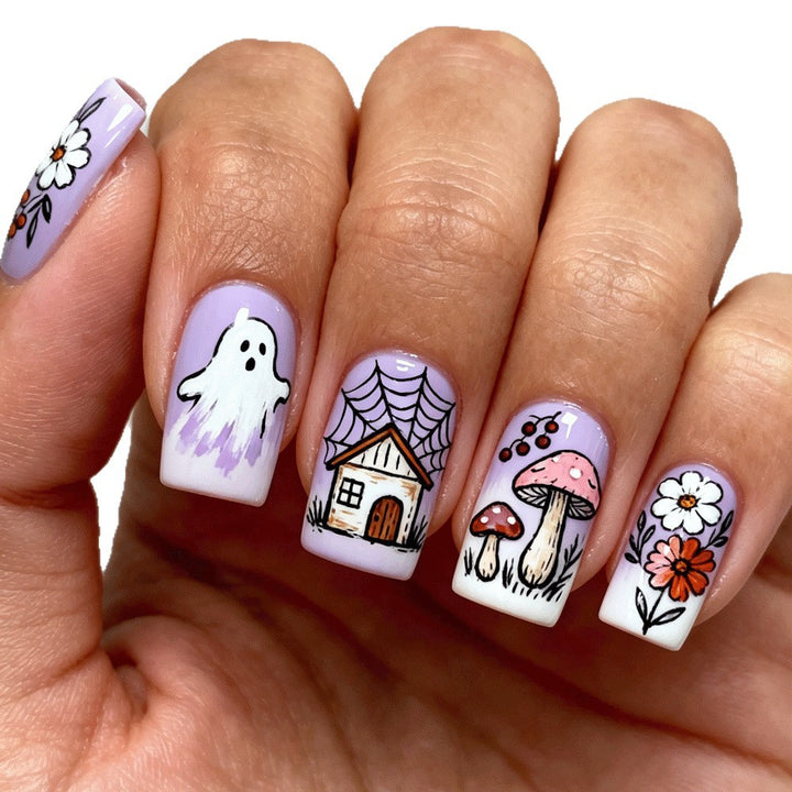 Artificial artificial nails with autumn patterns Bowlift