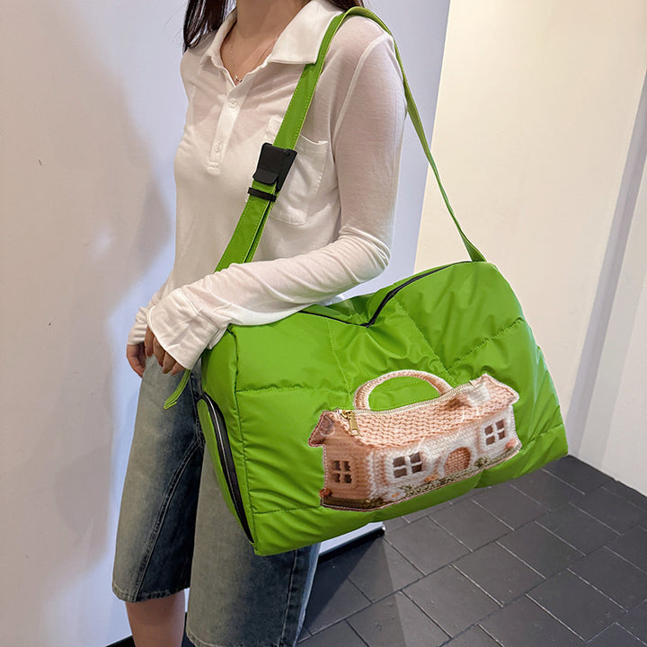 Fashionable Shoulder Bag with Unique Design and Practical Compartments Bowlift