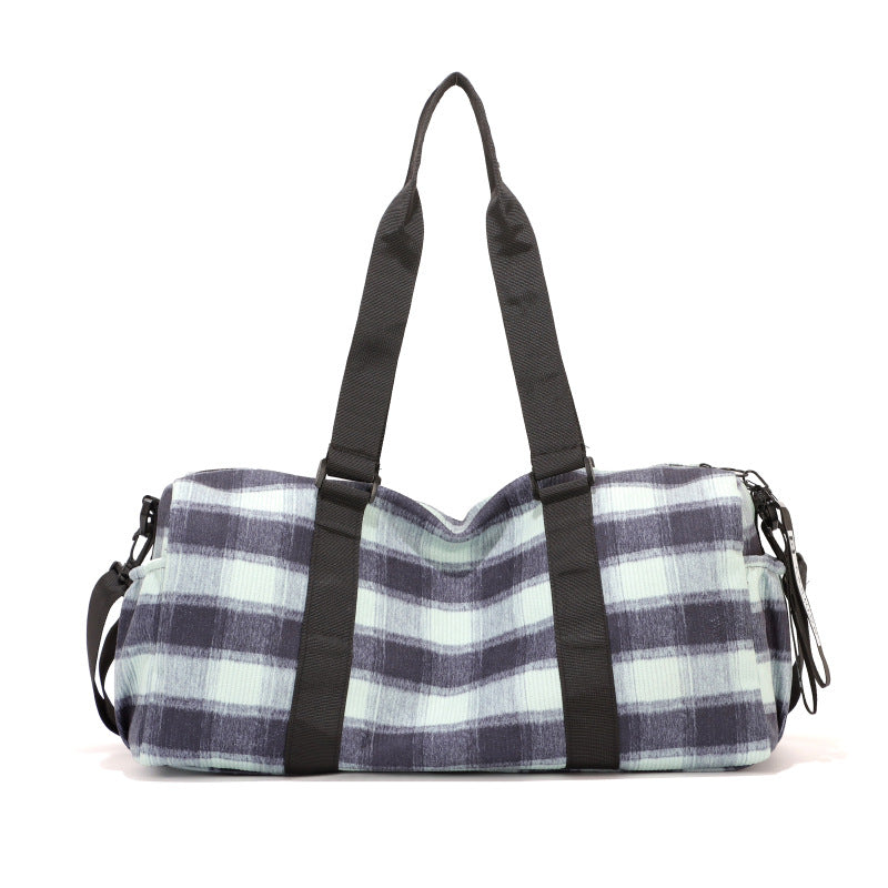 Stylish Checkered Gym Duffle Bag Bowlift