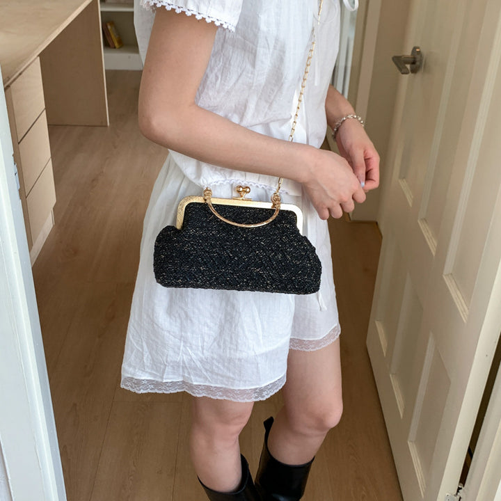 Vintage-Inspired Textured Crossbody Bag Bowlift