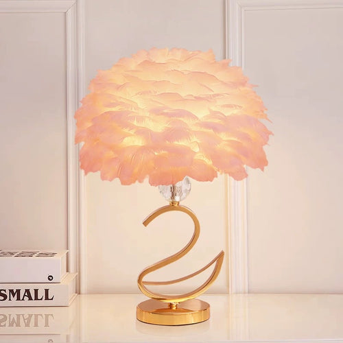 Feathered Accent Table Lamp