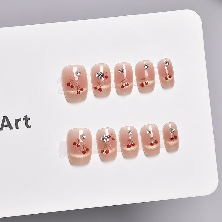 Glamorous Heart-Themed Press-On Nail Set Bowlift