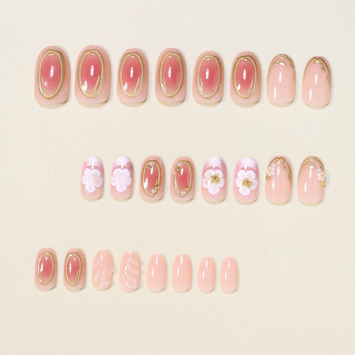 Floral Embellished Press-On Nail Art Set Bowlift