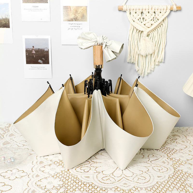 Women compact folding umbrella with stylish design and practical carrying strap Bowlift
